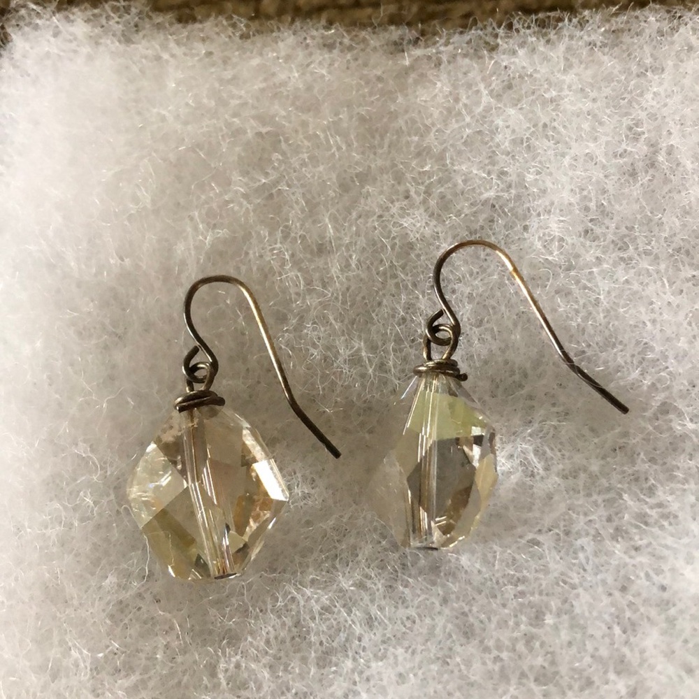 Faux Glass Drop Earrings